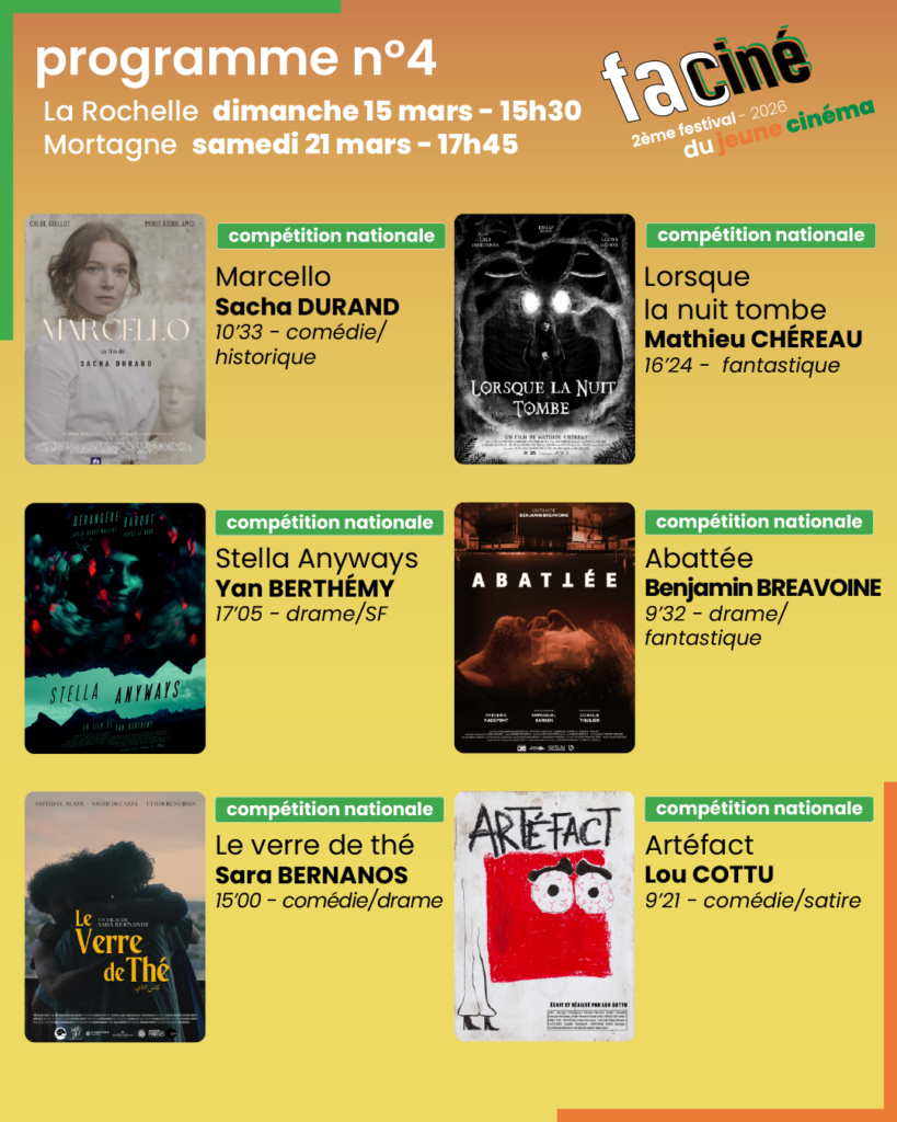 programme 4 court-métrages faciné 2026